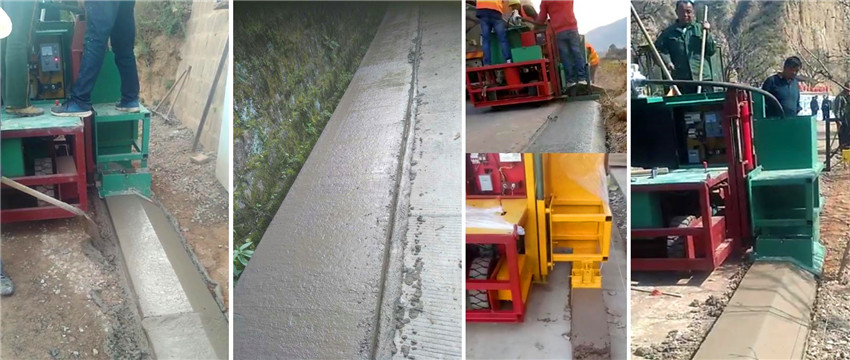 路肩滑模機施工現(xiàn)場