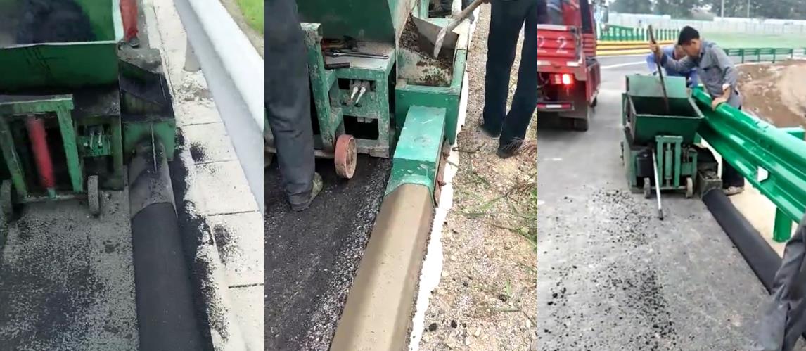 攔水帶滑模機施工現(xiàn)場